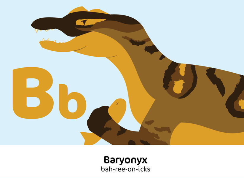 Original art - Prehistoric alphabet book