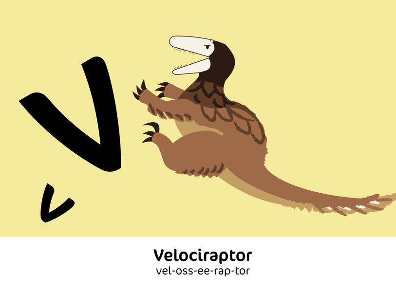 Original art - Prehistoric alphabet book